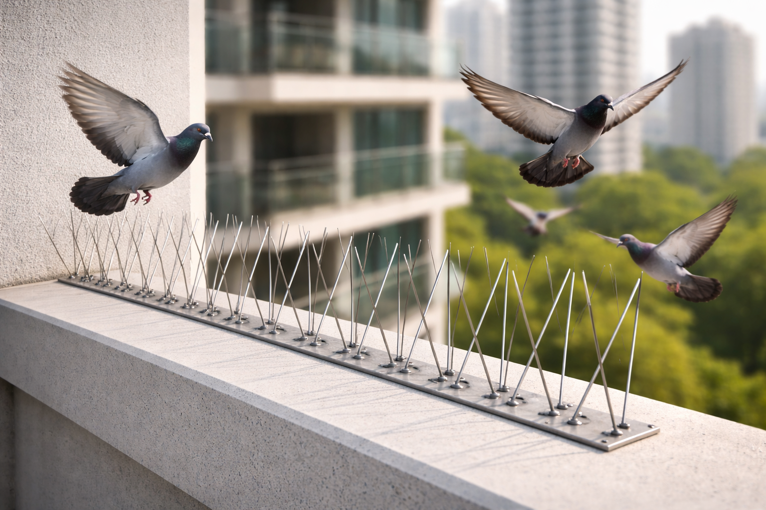 Bird Spikes installation